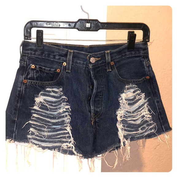 Levi ripped jean shorts